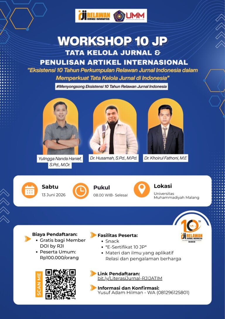 Workshop 10 JP Tata Kelola Jurnal dan Penulisan Artikel Internasional Hadir di UMM